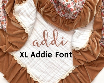 Extra Large Hand Embroidered Addie Font, One Listing per Letter