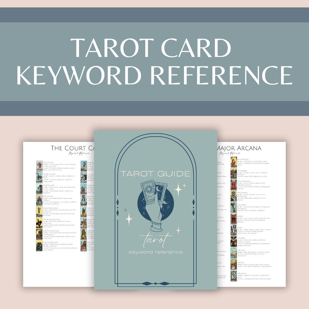 Tarot Reference Guide Tarot Reference Guide, Keyword Cheatsheet, Tarot Printable Learning ...