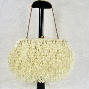 Vintage YELLOW Ivory Chandelier Clutch Acrylic Crystal Fringe Evening Bag Beaded Purse Sequin Gold Chain Wedding Handbag Formal Hong Kong image 9