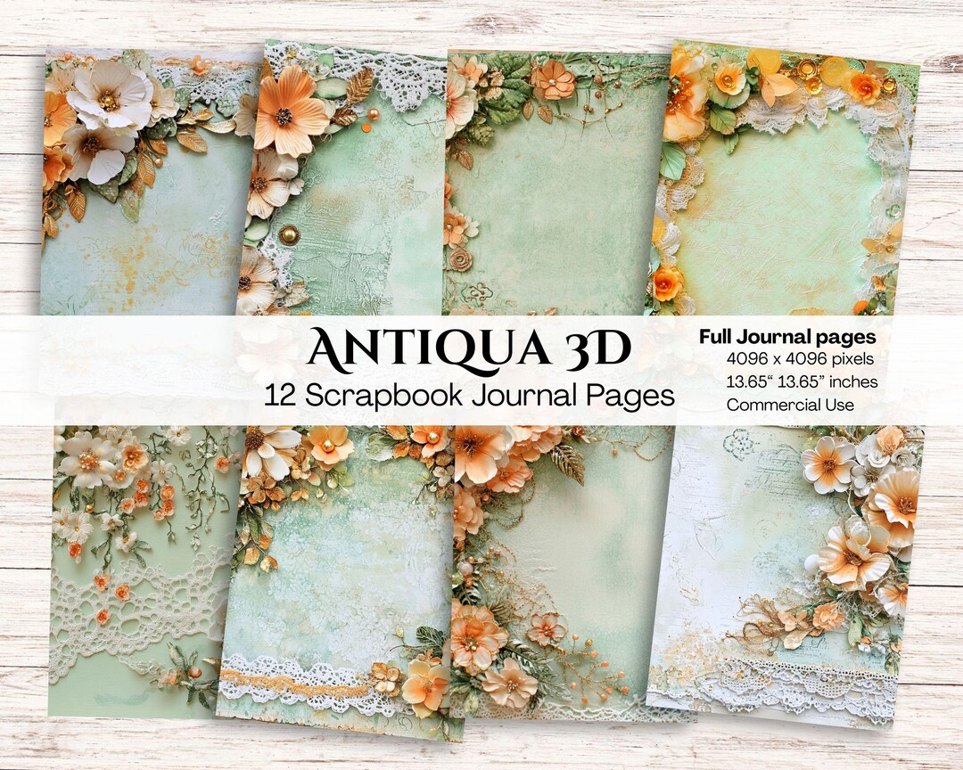 Spring Flowers Junk Journal Pages | Rustic Style | Digital Paper ...