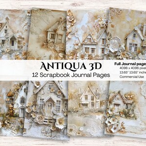 Papel digital Shabby Chic Cottage, Casa, Papel de álbum de recortes beige vintage, Papel de elaboración de cabina, Uso comercial, Descarga instantánea