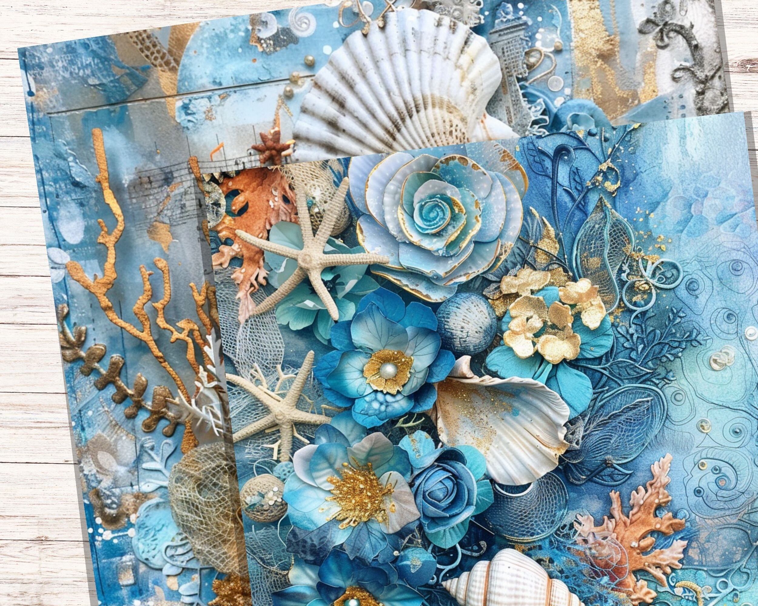 Seashells Digital Paper | Commercial Use | Sea Backgrounds | Printable ...