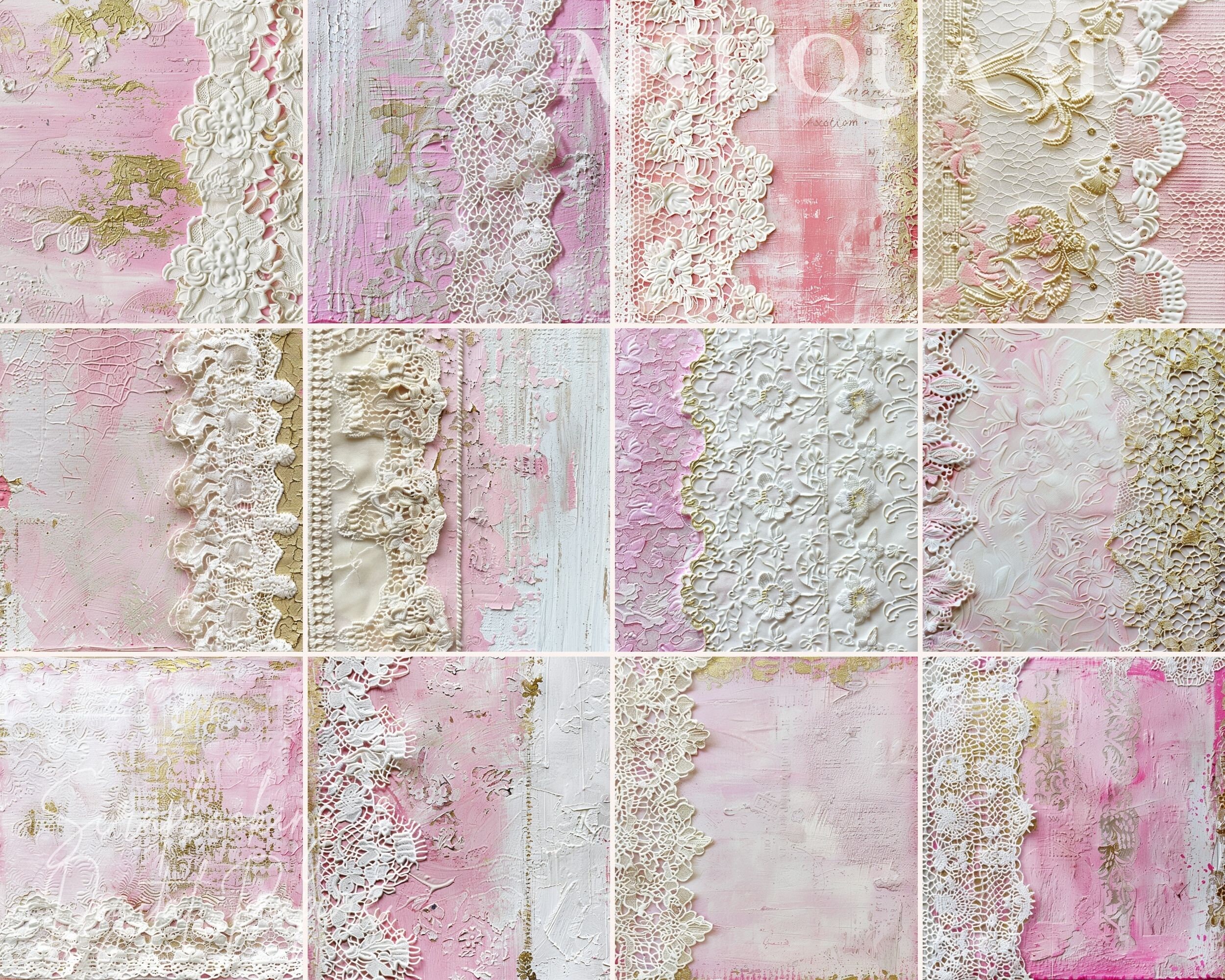 Pink Lace Digital Paper | Shabby Chic | Commercial Use | Pink ...