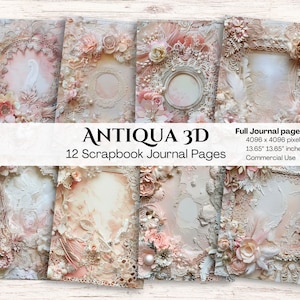 Shabby Chic Pink Digital Paper | Vintage Lace Scrapbook Paper | Boho Crafting Paper | Commercial Use | Instant Download | Pink and White