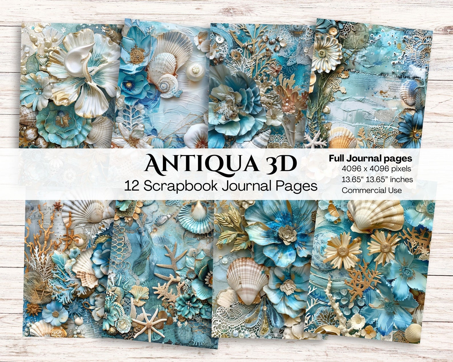 Seashells Digital Paper | Commercial Use | Sea Backgrounds | Printable ...