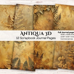 Antique Paper | Gold Beige | Craft Paper | Textured Paper Pack | Distressed Paper | Scrapbook Journal Pages | Printable Papers | 3D Paper