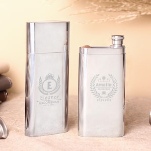 Customized cigar flask two-in-one | Sleek and Stylish Cigar Flask | Perfect Gift for Groomsmen and Cigar Connoisseurs Best Men Gifts