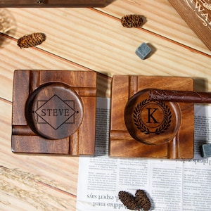 Personalized Cigar Ashtray | Custom Pattern&Name Ashtray | Cigar Accessory Gift for Men |Thoughtful retirement gifts for grandfather for dad
