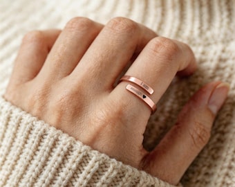 Rose gold hug ring, adjustable signet ring for her, inspirational gift, Heartfelt Gift For Women, Statement Ring, Tarnish-Free Ring