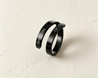 Stainless Steel Open Wrap Ring, Adjustable Hug Ring, Tarnish Free Ring, Gift for Women, Statement ring, Couple rings, Motivational ring