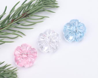 Transparente klobige Blumen-Acrylperlen für DIY-Handwerk, bunte klare blumenförmige Perlen, Harzperlen für die Schmuckherstellung, Handwerkszubehör A0184