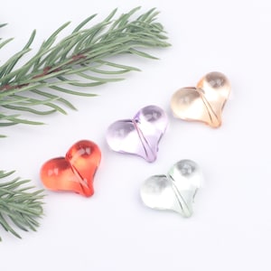 Transparent Heart-Shaped Acrylic Beads,Colorful Heart Beads for Jewelry Making,DIY Necklace Bracelet Phone Charm Craft,Cute Heart BeadsBE267