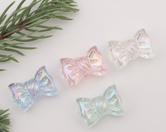 Colored Candy Bowknot Acrylic Chunky Bead,Transparent Candy-Colored Butterfly Knot Beads for Phone Chains,Bracelets,DIY Jewelry Making A0179