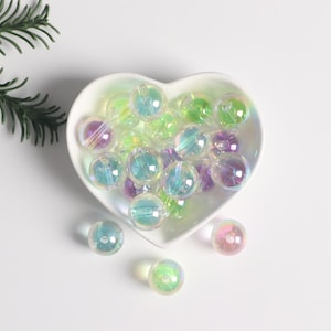 Candy acrylic round beads 15MM,Double-filled beads,Transparent Beads for bracelet, phone chain, necklace and decorating bead pens BE029