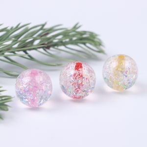 Glitter Transparent Resin Bead,Sparkling Clear Beads with Shimmering Glitter for Jewelry Making,DIY Crafts,Earrings,Necklaces BraceletsBE206
