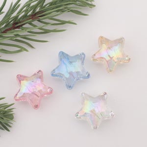 Pastel Transparent Star Gem Acrylic Beads,Soft Color Sparkling Star Shaped Beads for Jewelry Making DIY Crafts and Decorations BE292