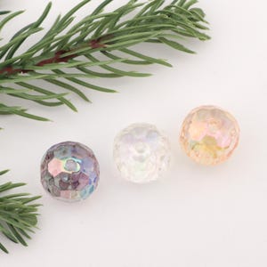 Transparent Faceted Round Acrylic Beads,Clear Football Shaped Beads,Colorful Multi-Faceted Jewelry Beads,DIY Craft Making Supplies BE296