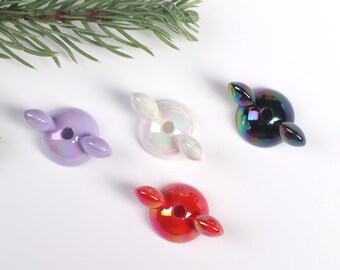 Perlina colorata per cappello a due orecchie, perlina colorata per cappello da topo da 15 mm, fornitura di perline per il seminterrato, accessori per penne e penne A0085