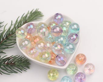 Wholesale Colorful Bubble Beads,14mm Transparent Acrylic Mixed Color Round Beads,DIY Jewelry Supplies for Necklaces Earrings Crafts A0114