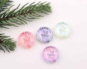Transparent Balloon Dog Acrylic Bead,Colorful Iridescent Oblate Bead,Cute Dog Coin Bead for DIY Jewelry, Necklace Bracelet Craft SupplyA0113