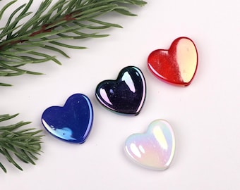Iridescent Heart Shaped Beads,Unique Heart Beads,Creative Jewelry Projects Beads,Fashionable Heart-shaped Beads for Crafting A0056