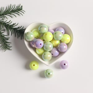Multicolor Loose Beads 15MM,Shiny plating acrylic Beads,Solid Color Round Beads,chunky beads,Charm Bead for Keychain,DIY materials BE036