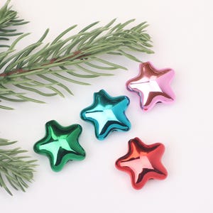 Metallic Star Beads for Jewelry Making,Plated Star Shaped Acrylic Beads,Chunky Star Beads,DIY Craft Supplies for Necklaces,Bracelets BE241