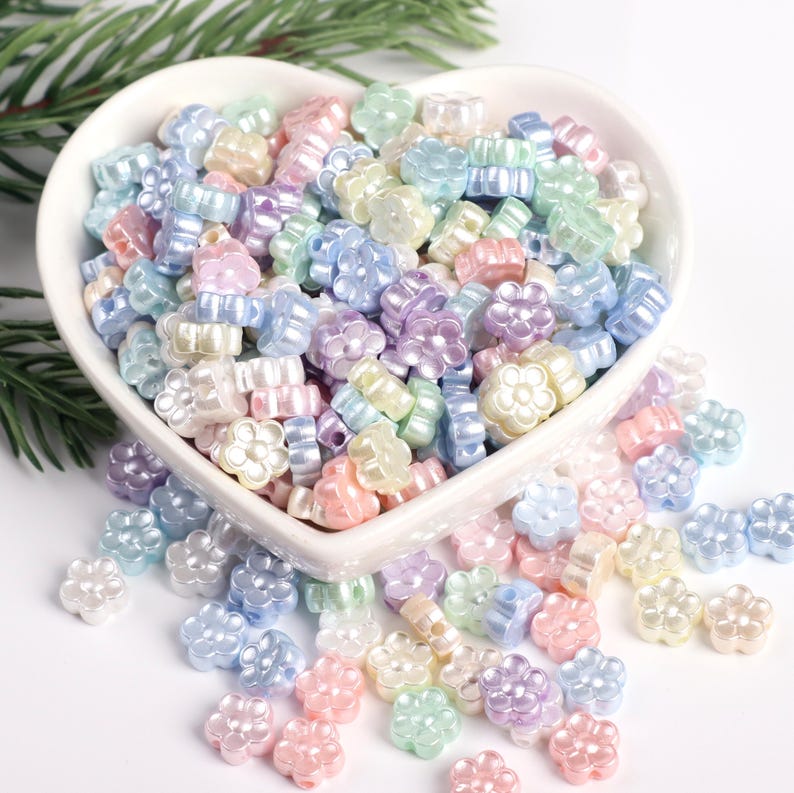 Spring Bead Spring Flower Bead Colorful Bead 8mm,light Color Acrylic Wavy Ball ...