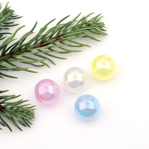 Round Glitter Acrylic Beads,Sparkling Colorful Beads for Jewelry Making,DIY Craft Supply,Round Beads for Accessory,Bright Craft Beads BE287