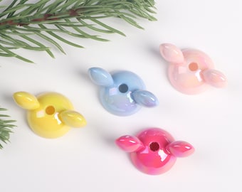 Perlina colorata per cappello a due orecchie, perlina colorata per cappello da topo da 15 mm, fornitura di perline per il seminterrato, accessori per penne e penne A0085