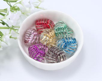 Mixed color Valentine's Day heart-shaped beads,Colored transparent twisted wool heart beads charms,DIY Pendant Necklace Supply Item A0342