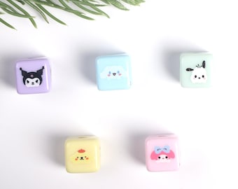 Kawaii Animals Printing Cube Bead, Cute Colorful Cartoon Characters beads,square pen beads,Key chain,Jewelry Making FindingsBE061