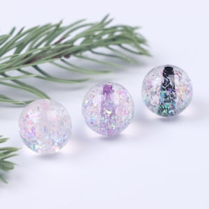 Glitter Transparent Resin Bead,Sparkling Clear Beads with Shimmering Glitter for Jewelry Making,DIY Crafts,Earrings,Necklaces BraceletsBE206