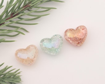 Transparent Heart Acrylic Beads with Ice Crack Effect,Chunky Heart Beads for DIY Jewelry,Craft Accessories for Earrings BraceletsA0284