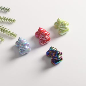 Three-dimensional cute alpaca teddy dog bead,Electroplating uv,Bright surface,Solid color acrylic,Candy color,diy material accessories BE011