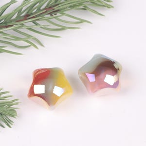 Chunky Star Multi-Colored Beads,Cute Star-Shaped Acrylic Beads in Three Colors,Large Star Beads for Jewelry Making,DIY Craft Supplies BE225