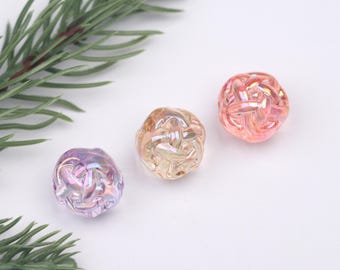 Transparent Wool Ball Beads,Colorful Acrylic Yarn Beads for DIY Jewelry,Craft Supplies for Bracelets Earrings Necklaces Handmade A0219