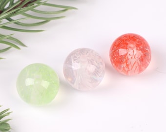 Colored Round Resin Beads with Colorful Fiber Inclusions,16mm, DIY Jewelry Making Supplies,Craft Beads, Decorative Resin Beads A0137