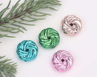 Metallic Colored Round Cookie Beads,Acrylic Cookie Shape Beads for Jewelry Making,Cute Metallic Biscuit Beads,DIY Bracelets Keychains A0131