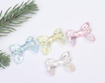 Colorful Transparent Bow Beads,Cute Butterfly Knot Shaped Acrylic Beads for Jewelry Making,DIY Craft Supplies,Bow Shaped Beads BE245