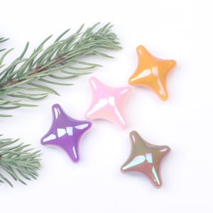Bright Colored North Star Acrylic Beads,Star Shape Craft Beads for Jewelry Making,DIY Necklace Bracelet Earrings,Cute Star Beads BE142