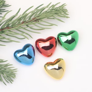 Metallic dikke hartkralen, glanzende hartvormige acrylkralen voor het maken van sieraden, liefdeshartkralen voor armbanden, kettingen DIY Crafts BE243