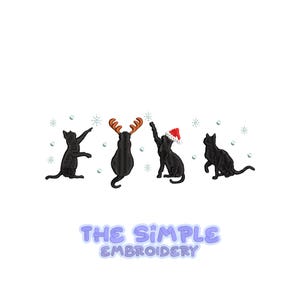 Christmas Cats Embroidery Design | Christmas Embroidery | Cute Embroidery | PES