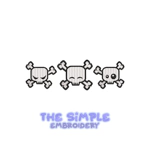 Cute Skulls Embroidery Design | Halloween skull | Spooky | Instant Download | Pes