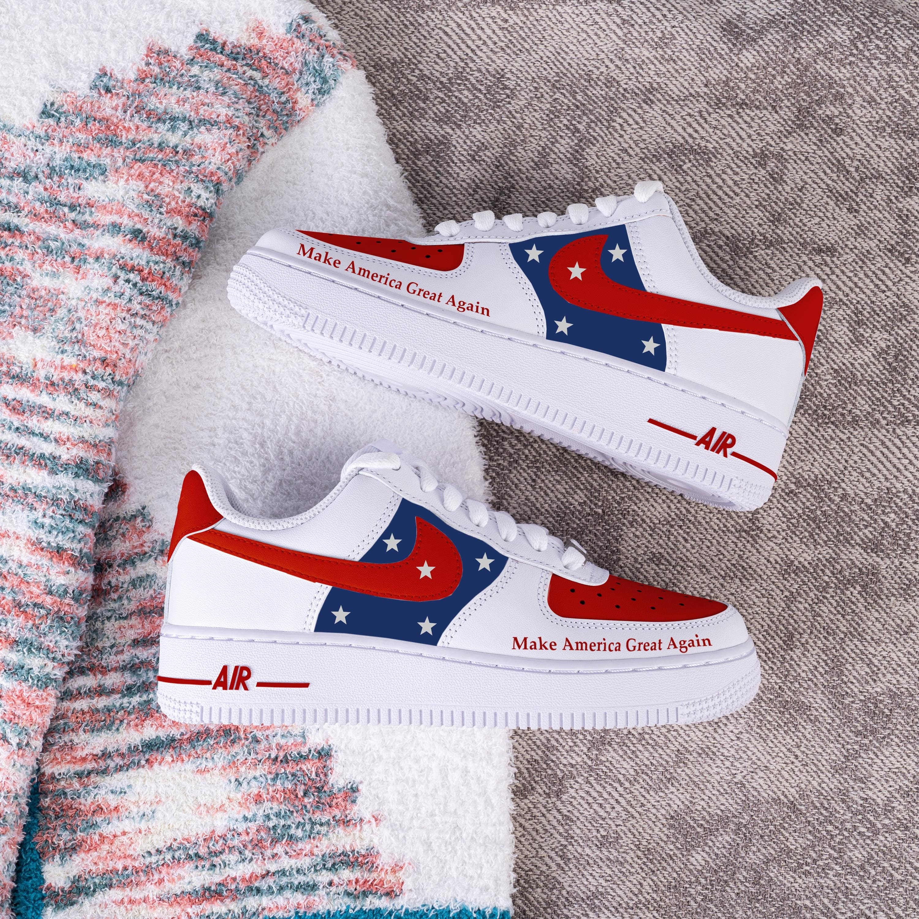 Nike Air Force Nike Usa Flag Shoes Nikes With Flags 2025 - Main Image