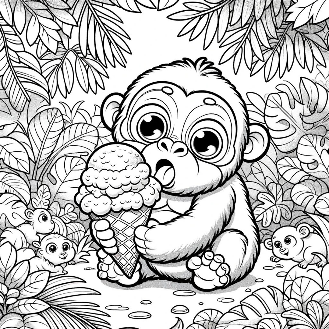 Coloring Pages of Gregor the Greenland Gorilla Etsy
