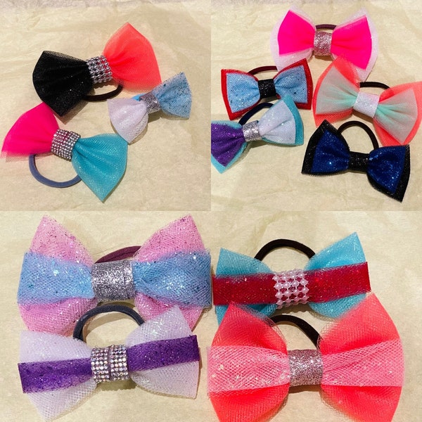 Gymnast Tulle Bows: Multi-colored