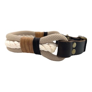 Collar &#39;Savanna&#39; made of a rope-leather combination, dog collar, collar, dog jewelry, colorful rope collar, leather collar