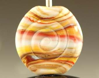 Fall Swirls - Handmade Focal Lampwork Glass Bead by Lara