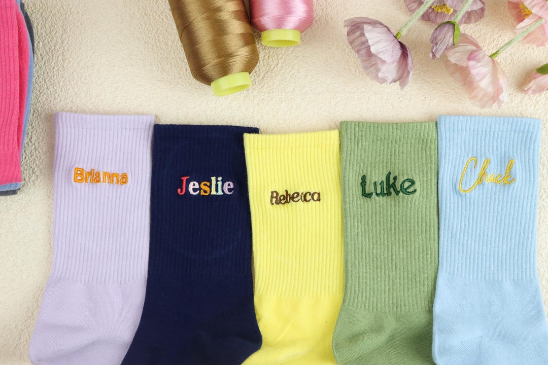 Custom Socks With Your Name, Text, Logo, Embroidered Logo Socks ...
